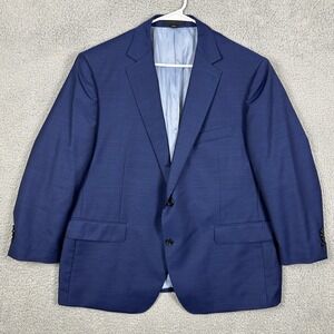 Paul Betenly Wool‎ Blazer Sport Coat Men 46S Blue Lanificio Filarte Long Sleeve